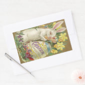 ヴィンテージイースターバニーの芸術家 長方形シール (封筒)