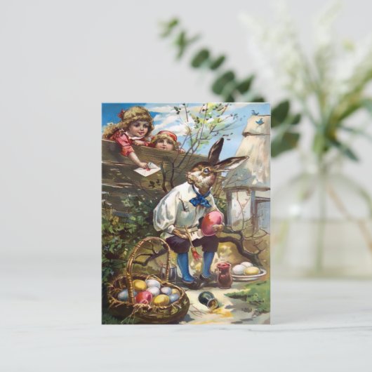 ヴィンテージイースターバニーはがき ポストカード (スタンド正面)