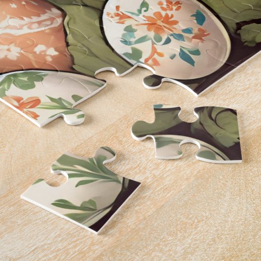 ヴィンテージイースターバニーイン春ガーデン ジグソーパズル (側面)