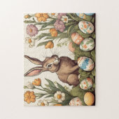 ヴィンテージイースターバニーイン春ガーデン ジグソーパズル (縦)