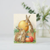 ヴィンテージイースターバニーイースターエッグイースターカード シーズンポストカード (スタンド正面)