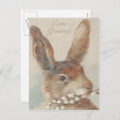 ヴィンテージイースターバニーウサギ シーズンポストカード (正面/裏面)