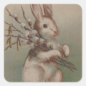 ヴィンテージイースターバニーウサギ スクエアシール (正面)