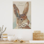 ヴィンテージイースターバニーウサギ ポスター (キッチン)