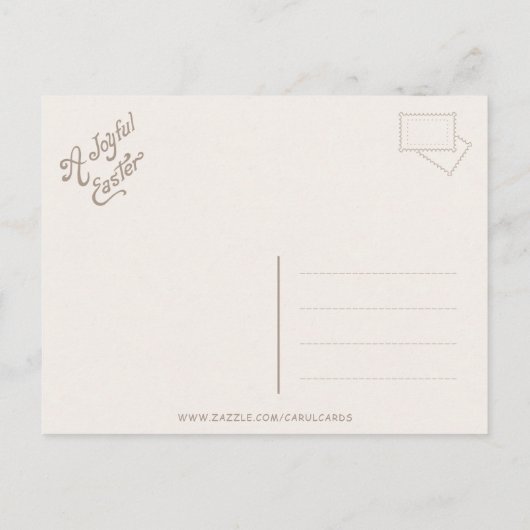 ヴィンテージイースターバニーエッグバスケット水彩CC0850 シーズンポストカード (裏面)