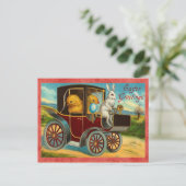 ヴィンテージイースターバニーカーライド シーズンポストカード (スタンド正面)