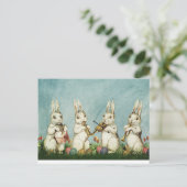 ヴィンテージイースターバニーズミュージシャンズ遊楽器 ポストカード (スタンド正面)