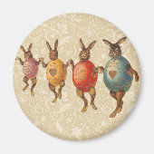 ヴィンテージイースターバニーズ踊りウィズエッグコスチューム マグネット (正面)