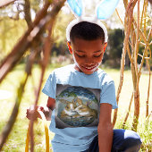 ヴィンテージイースターバニーテクスチャカメオキッズ Tシャツ