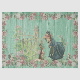 ヴィンテージイースターバニーデクページティッシュペーパー 薄葉紙