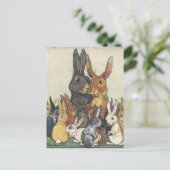 ヴィンテージイースターバニーファミリー シーズンポストカード (スタンド正面)