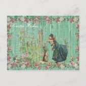 ヴィンテージイースターバニーフローラ シーズンポストカード (正面)