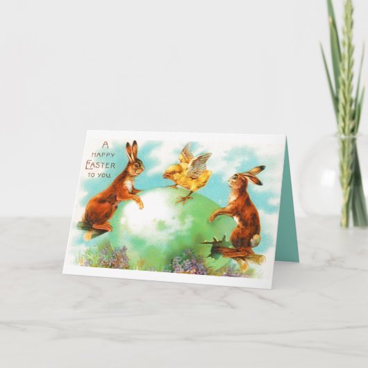 ヴィンテージイースターバニーベビーシック惑星アース卵 カード (正面)