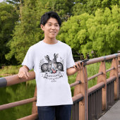 ヴィンテージイースターバニーペアイラストレーションと卵 Tシャツ