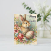 ヴィンテージイースターバニーホリデーグリーティングポストカード シーズンポストカード (スタンド正面)