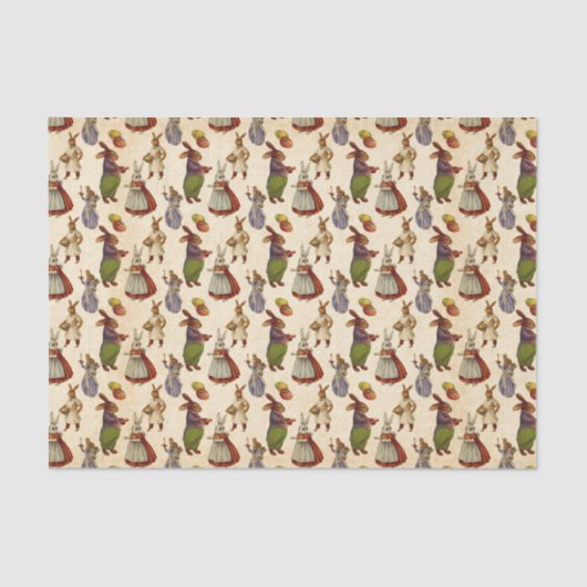 ヴィンテージイースターバニーホリデーパーティーのティッシュタイル 薄葉紙 (正面)