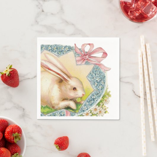 ヴィンテージイースターバニーホリデーパーティーナプキンス スタンダードカクテルナプキン (インサイチュ)