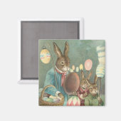 ヴィンテージイースターバニーホリデーマグネット マグネット (正面/裏面)