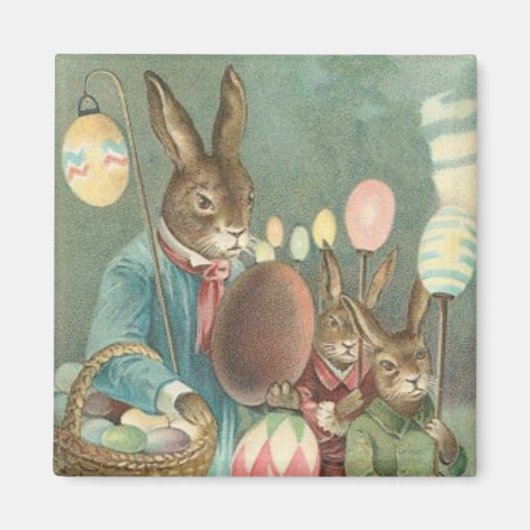 ヴィンテージイースターバニーホリデーマグネット マグネット (正面)