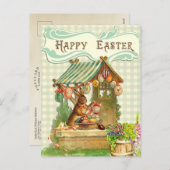 ヴィンテージイースターバニーホーム シーズンポストカード (正面/裏面)