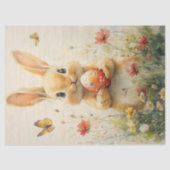 ヴィンテージイースターバニー保持卵inワイルドフラワー 薄葉紙 (正面)