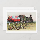 ヴィンテージイースターバニー列車 ポストカード (正面/裏面)