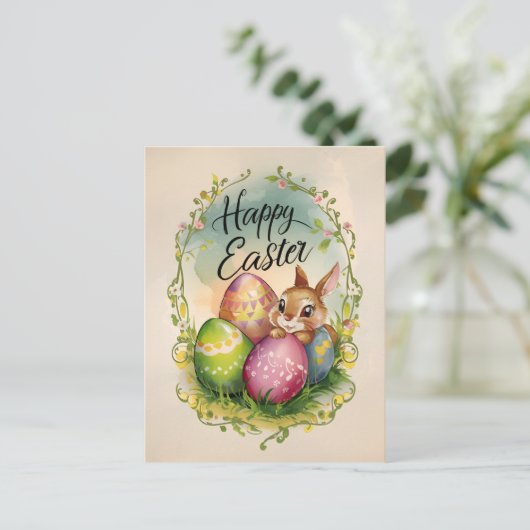 ヴィンテージイースターバニー卵 シーズンポストカード (スタンド正面)