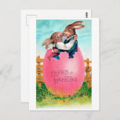 ヴィンテージイースターバニー愛好家 ポストカード (正面/裏面)