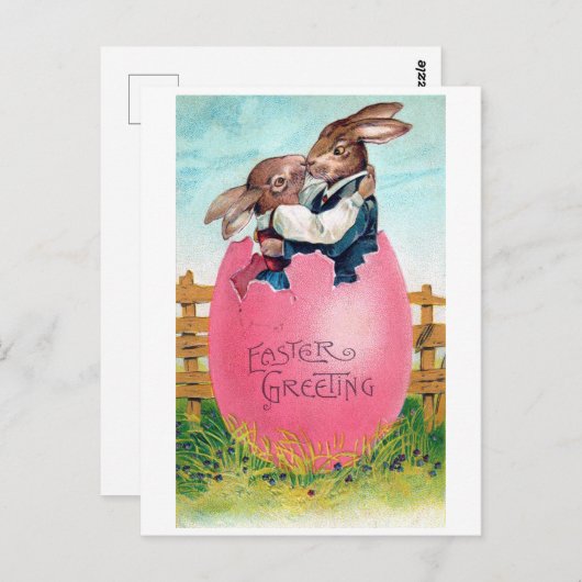 ヴィンテージイースターバニー愛好家 ポストカード (正面/裏面)