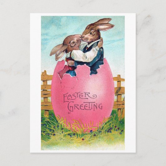 ヴィンテージイースターバニー愛好家 ポストカード (正面)