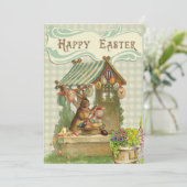 ヴィンテージイースターバニー招待状 招待状 (スタンド正面)