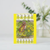 ヴィンテージイースターバニー葉書 シーズンポストカード (スタンド正面)