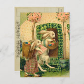 ヴィンテージイースターバニー葉書 シーズンポストカード (正面/裏面)