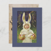 ヴィンテージイースターバニー葉書 シーズンポストカード (正面/裏面)