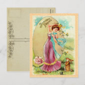 ヴィンテージイースターバニー葉書 シーズンポストカード (正面/裏面)