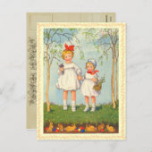 ヴィンテージイースターバニー葉書 シーズンポストカード (正面/裏面)