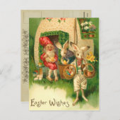 ヴィンテージイースターバニー葉書 シーズンポストカード (正面/裏面)