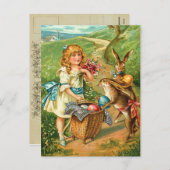 ヴィンテージイースターバニー葉書 シーズンポストカード (正面/裏面)