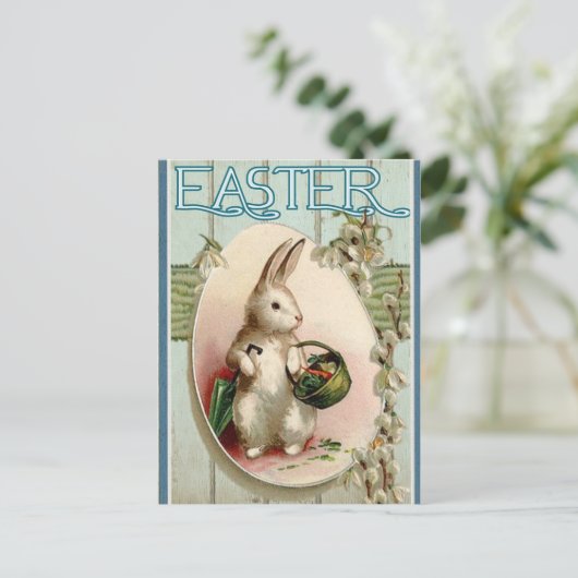 ヴィンテージイースターバニー葉書 ポストカード (スタンド正面)