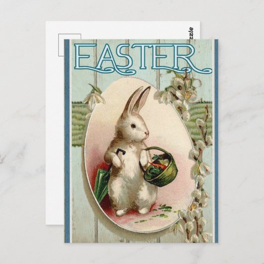 ヴィンテージイースターバニー葉書 ポストカード (正面/裏面)