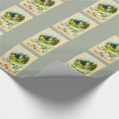 ヴィンテージイースターバニー葉書, 1900 ラッピングペーパー (角)