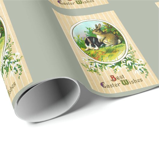 ヴィンテージイースターバニー葉書, 1900 ラッピングペーパー (ロールコーナー)