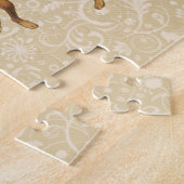 ヴィンテージイースターバニー踊りと卵コスチューム ジグソーパズル (側面)