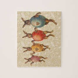 ヴィンテージイースターバニー踊りと卵コスチューム ジグソーパズル