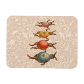 ヴィンテージイースターバニー踊りと卵コスチューム マグネット (横)