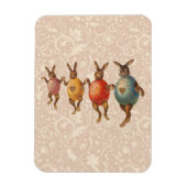 ヴィンテージイースターバニー踊りと卵コスチューム マグネット (縦)