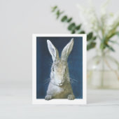 ヴィンテージイースターバニー、かわいい毛皮の白うさぎ シーズンカード (スタンド正面)