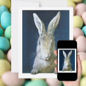 ヴィンテージイースターバニー、かわいい毛皮の白うさぎ シーズンカード