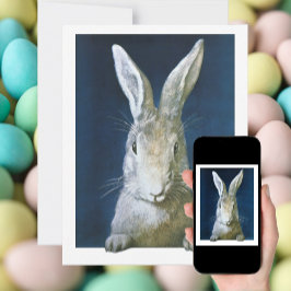 ヴィンテージイースターバニー、かわいい毛皮の白うさぎ シーズンカード