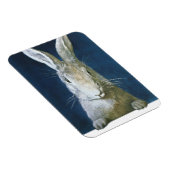 ヴィンテージイースターバニー、かわいい毛皮の白うさぎ マグネット (右側)